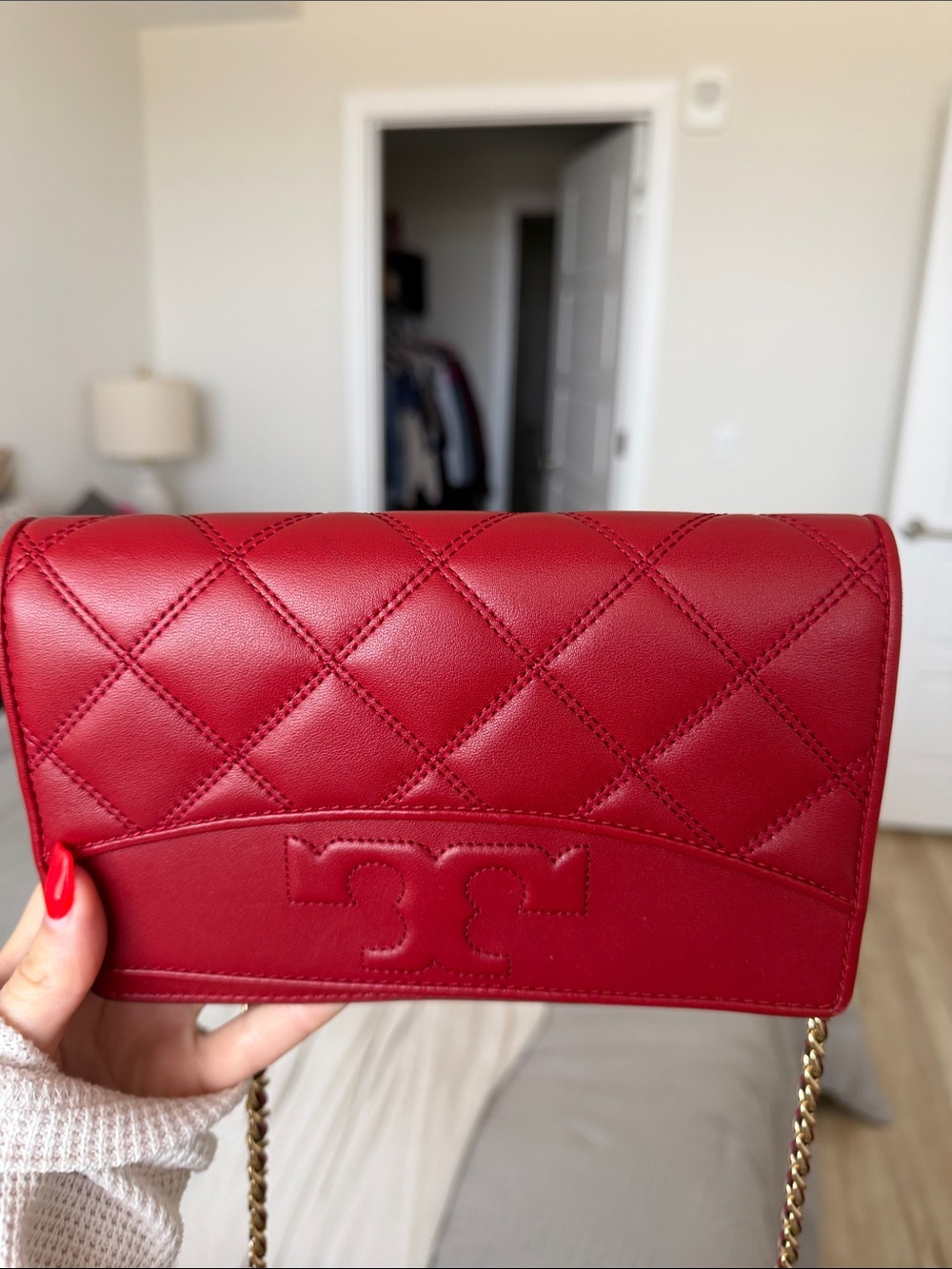 Tory Burch Savannah Red Crossbody Wallet